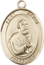 [8090KT] 14kt Gold Saint Peter the Apostle Medal