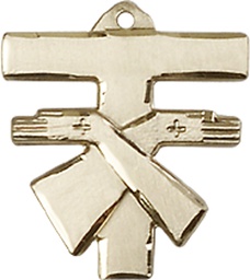 [6071KT] 14kt Gold Franciscan Cross Medal