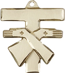 [6072KT] 14kt Gold Franciscan Cross Medal