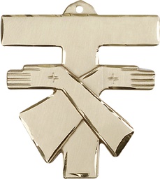 [6073KT] 14kt Gold Franciscan Cross Medal