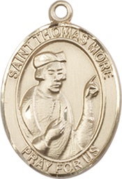 [8109KT] 14kt Gold Saint Thomas More Medal