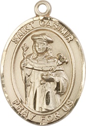 [8113KT] 14kt Gold Saint Casimir of Poland Medal