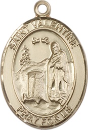 [8121KT] 14kt Gold Saint Valentine of Rome Medal