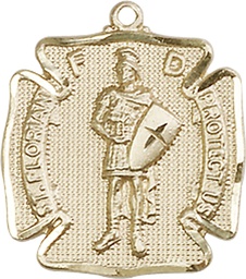 [0070KT] 14kt Gold Saint Florian Medal