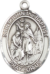[8054SSY] Sterling Silver Saint John the Baptist Medal - With Box