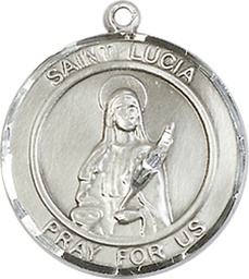 [8065RDSS] Sterling Silver Saint Lucia of Syracuse Medal
