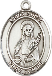 [8065SSY] Sterling Silver Saint Lucia of Syracuse Medal - With Box