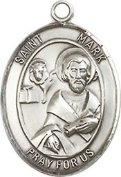 [8070SSY] Sterling Silver Saint Mark the Evangelist Medal - With Box