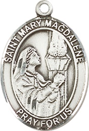 [8071SSY] Sterling Silver Saint Mary Magdalene Medal - With Box