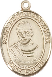 [8073GF] 14kt Gold Filled Saint Maximilian Kolbe Medal