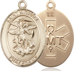 [8076GF10] 14kt Gold Filled Saint Michael EMT Medal