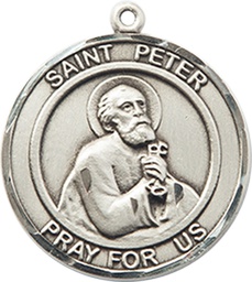 [8090RDSS] Sterling Silver Saint Peter the Apostle Medal