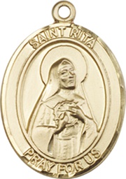 [8094GF] 14kt Gold Filled Saint Rita of Cascia Medal
