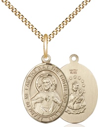 [8098GF/18G] 14kt Gold Filled Scapular Pendant on a 18 inch Gold Plate Light Curb chain