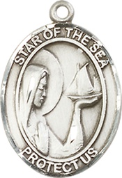 [8101SS] Sterling Silver Our Lady Star of the Sea Medal