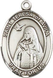[8102SSY] Sterling Silver Saint Teresa of Avila Medal - With Box