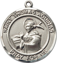 [8108RDSS] Sterling Silver Saint Thomas Aquinas Medal