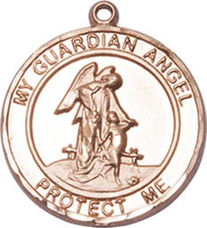 [8118RDGF] 14kt Gold Filled Guardian Angel Medal