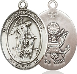 [8118SS2] Sterling Silver Guardian Angel Army Medal