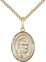 [8134GF/18G] 14kt Gold Filled Saint Vincent de Paul Pendant on a 18 inch Gold Plate Light Curb chain