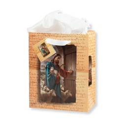 [HI-GB-136S] Gift Bag with Tissue Paper Good Shepherd Small 5" x 4" inc of 10