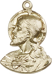 [4117KT] 14kt Gold Head of Christ Medal