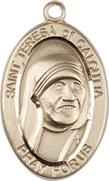 [4123TCKT] 14kt Gold Saint Teresa of Calcutta Medal