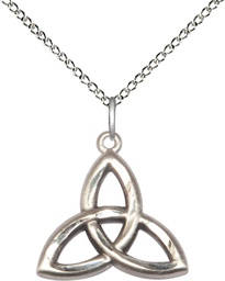 [5101SS/18SS] Sterling Silver Trinity Irish Knot Pendant on a 18 inch Sterling Silver Light Curb chain