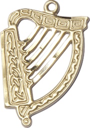 [5103KT] 14kt Gold Irish Harp Medal