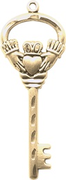 [5110KT] 14kt Gold Key w/Claddagh Medal