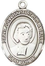 [8262SS] Sterling Silver Saint John Baptist de la Salle Medal