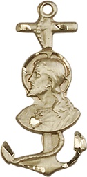 [5645KT] 14kt Gold Saint Christopher Medal
