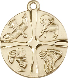 [6046KT] 14kt Gold Christian Life Medal