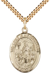 [7119GF/24G] 14kt Gold Filled Lord Is My Shepherd Pendant on a 24 inch Gold Plate Heavy Curb chain