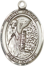 [8298SS] Sterling Silver Saint Fiacre Medal