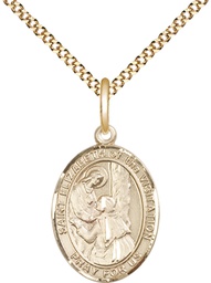 [8311GF/18G] 14kt Gold Filled Saint Elizabeth of the Visitation Pendant on a 18 inch Gold Plate Light Curb chain