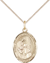 [8311GF/18GF] 14kt Gold Filled Saint Matthias the Apostle Pendant on a 18 inch Gold Filled Light Curb chain