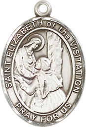 [8311SS] Sterling Silver Saint Elizabeth of the Visitation Medal