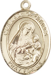 [8347GF] 14kt Gold Filled Our Lady of Grapes Medal