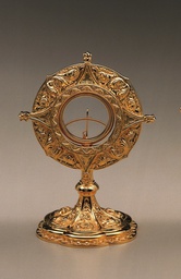 [7288] Gold Plated Ostensoria, 9.5"H