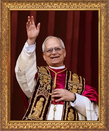 Pope Leo XIV Waving in Celebration Framed Art