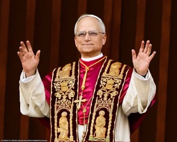 Pope Leo XIV Extending Arms in Blessing Sleeved Print