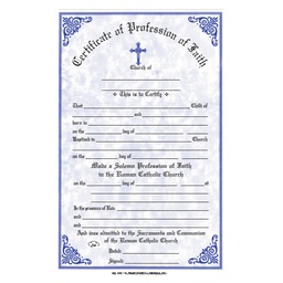 [No.315] Certificate of Profession of Faith