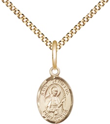 [9019GF/18G] 14kt Gold Filled Saint Camillus of Lellis Pendant on a 18 inch Gold Plate Light Curb chain