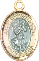 [9022EGF] 14kt Gold Filled Saint Christopher w/Epoxy Medal