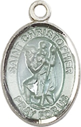 [9022ESS] Sterling Silver Saint Christopher Medal