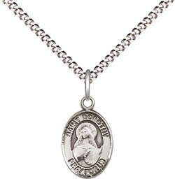 [9023SS/18S] Sterling Silver Saint Dorothy Pendant on a 18 inch Light Rhodium Light Curb chain