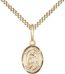 [9024GF/18G] 14kt Gold Filled Saint Daniel Pendant on a 18 inch Gold Plate Light Curb chain