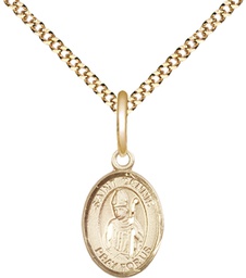 [9025GF/18G] 14kt Gold Filled Saint Dennis Pendant on a 18 inch Gold Plate Light Curb chain
