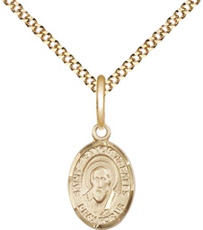 [9035GF/18G] 14kt Gold Filled Saint Francis de Sales Pendant on a 18 inch Gold Plate Light Curb chain